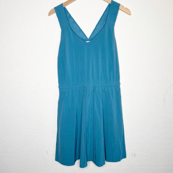Athleta Blue Athletic Active Casual Dress Pockets Drawstring Waist - Picture 1 of 13